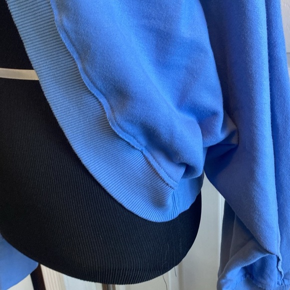 AE American Eagle Blue Cropped Shrug Sweatshirt Sz XXL NWT - Picture 3 of 8